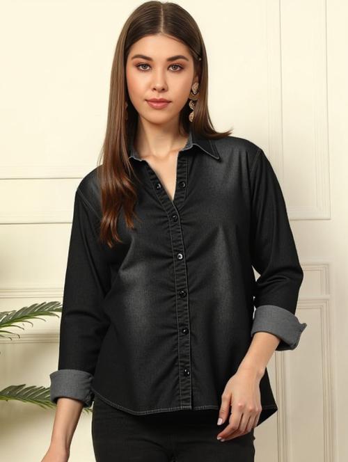 black denim shirt - 22004413 - Standard Image - 0