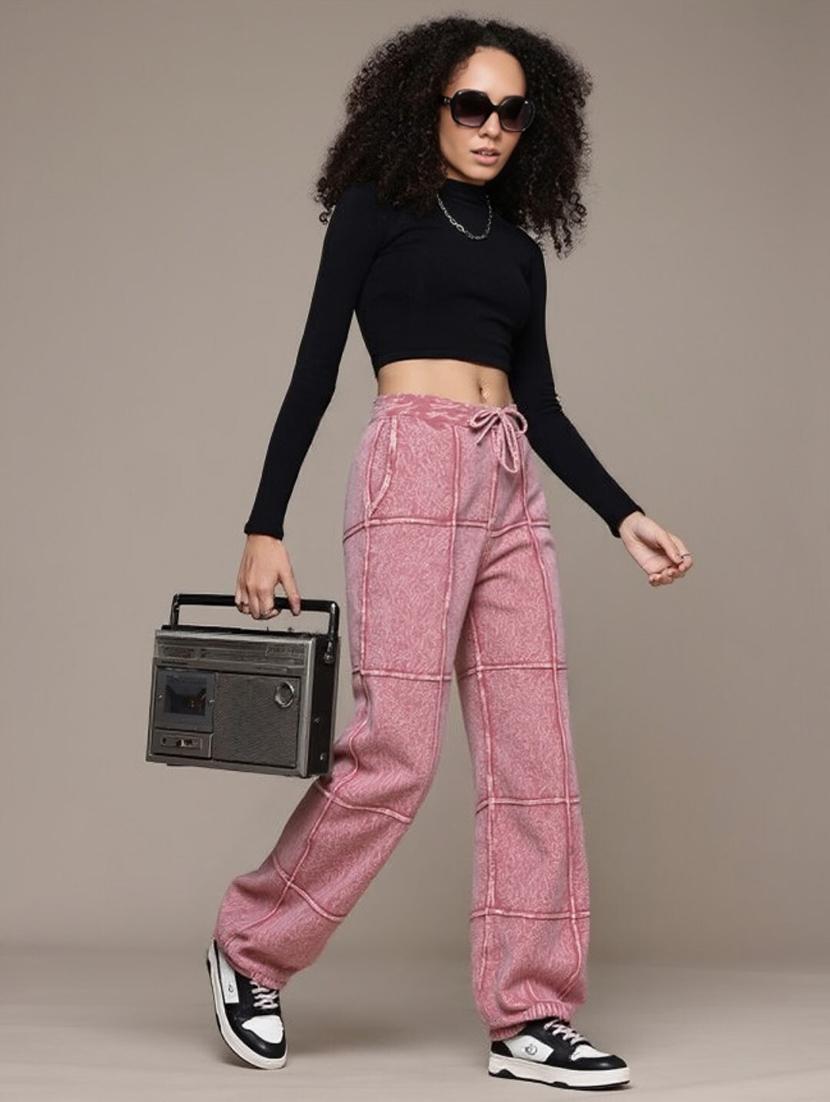 women solid high rise relaxed fitjogger - 22004422 - Standard Image - 3