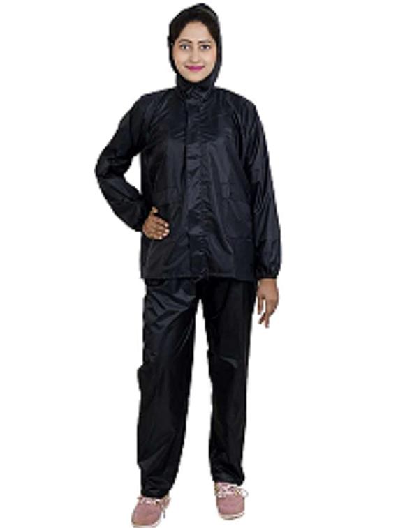 black polyester rain coat rainwear