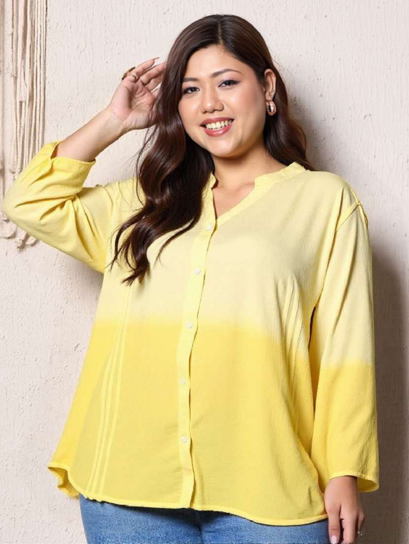 women plus size ombre print long sleeve shirt - 22004468 -  Zoom Image - 0