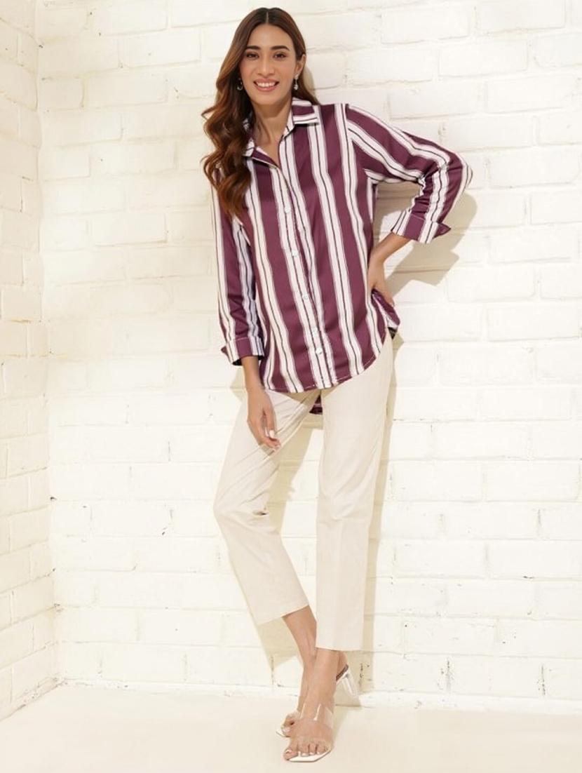 multi colored satin regular shirt - 22004479 - Standard Image - 3