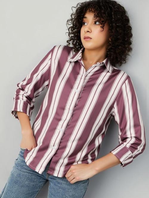 multi colored satin regular shirt - 22004487 - Standard Image - 0