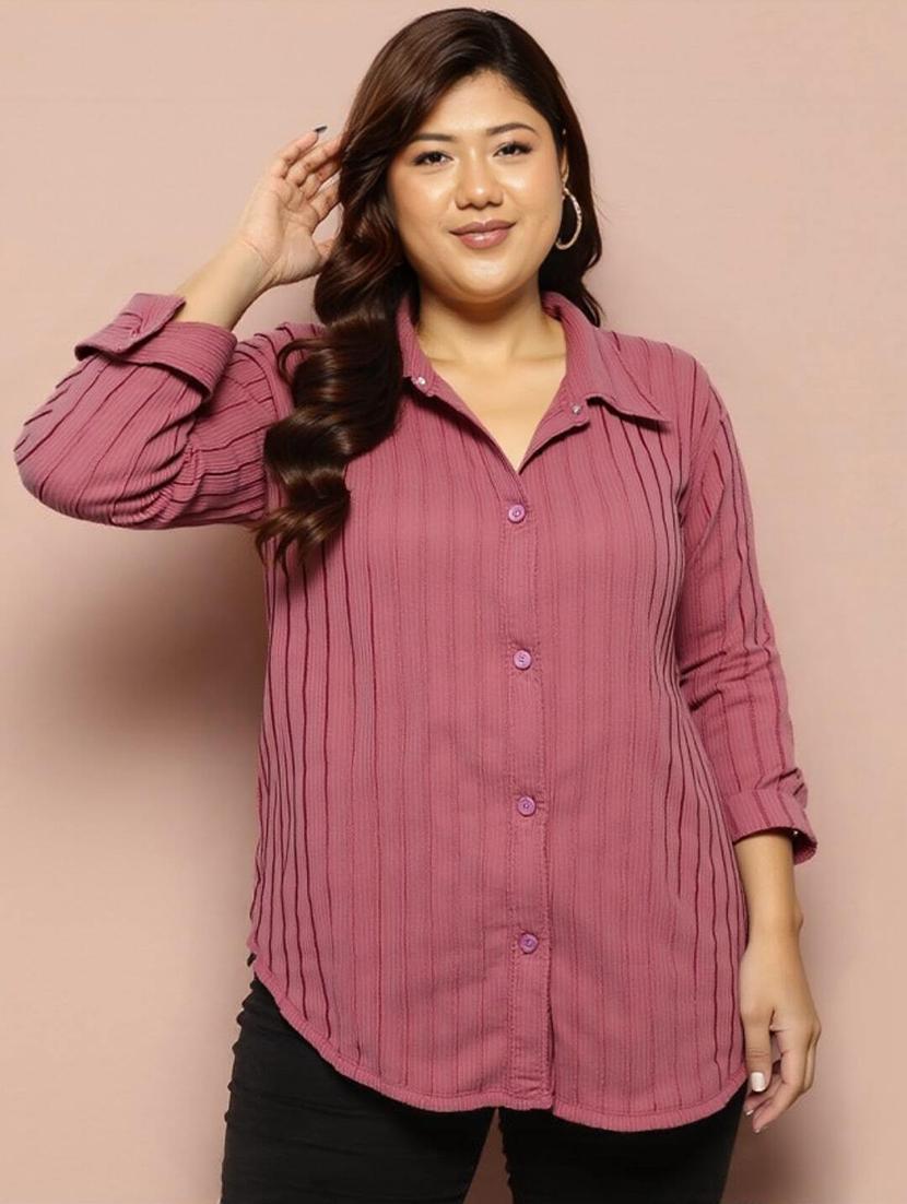 pink georgette regular shirt