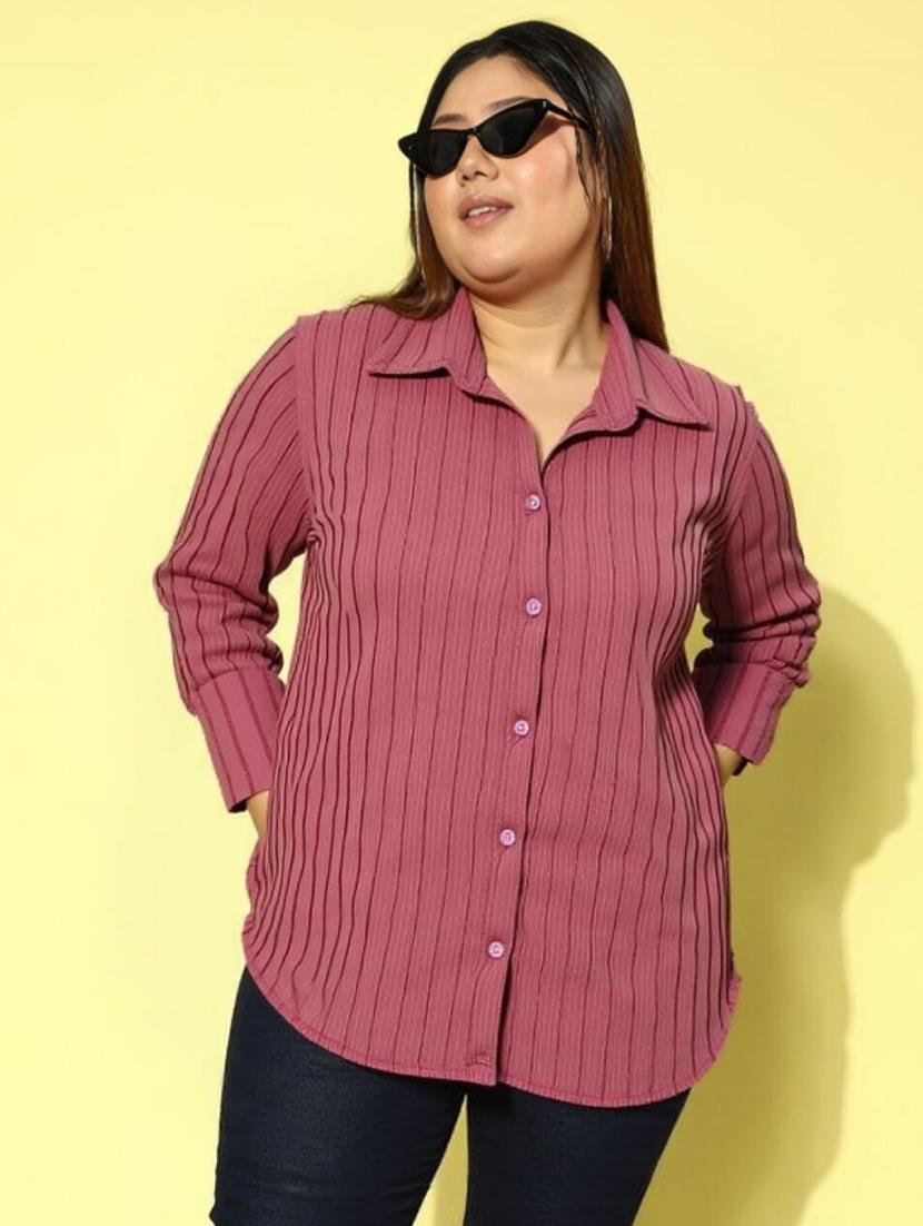 pink georgette regular shirt