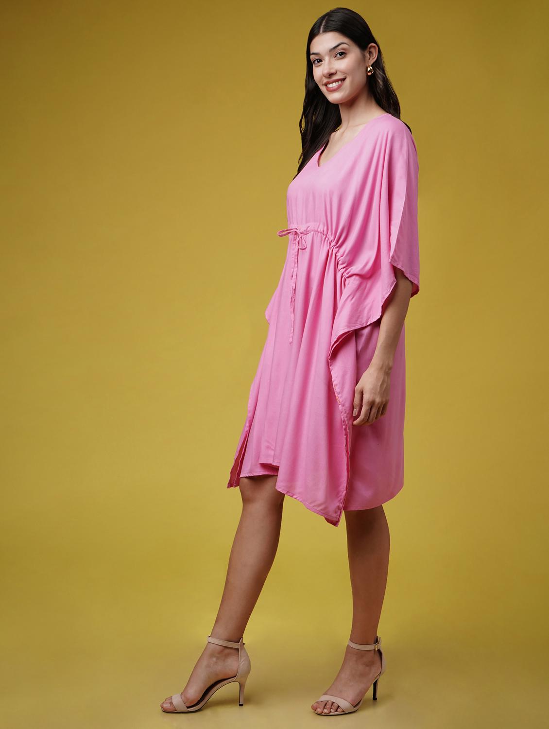 women solid kimono sleeve kaftan dresses - 22004557 - Standard Image - 3