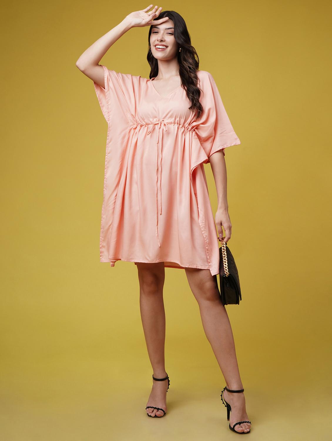 women solid kimono sleeve kaftan dresses - 22004558 - Zoom Image - 0