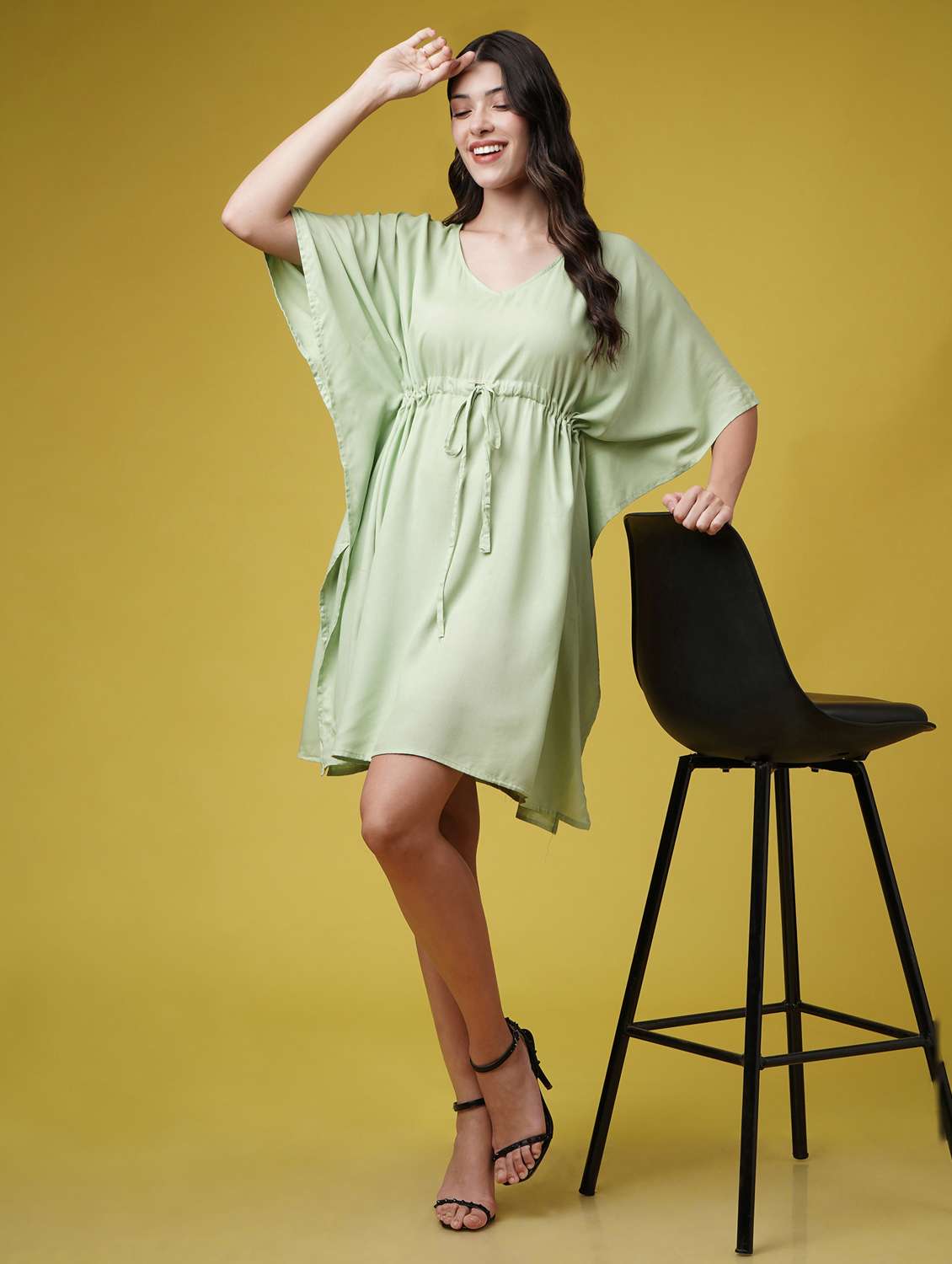 women solid kimono sleeve kaftan dresses  - 22004560 -  Standard Image - 3