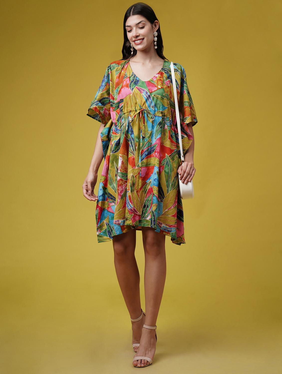 women printed kimono sleeve kaftan dresses - 22004561 - Zoom Image - 0