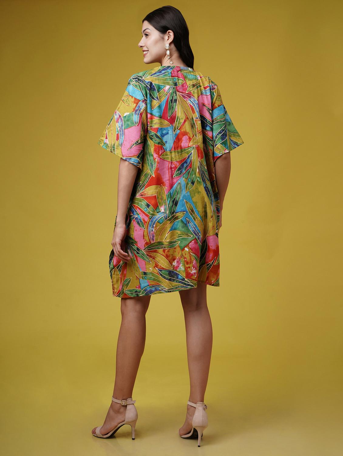 women printed kimono sleeve kaftan dresses - 22004561 - Standard Image - 3