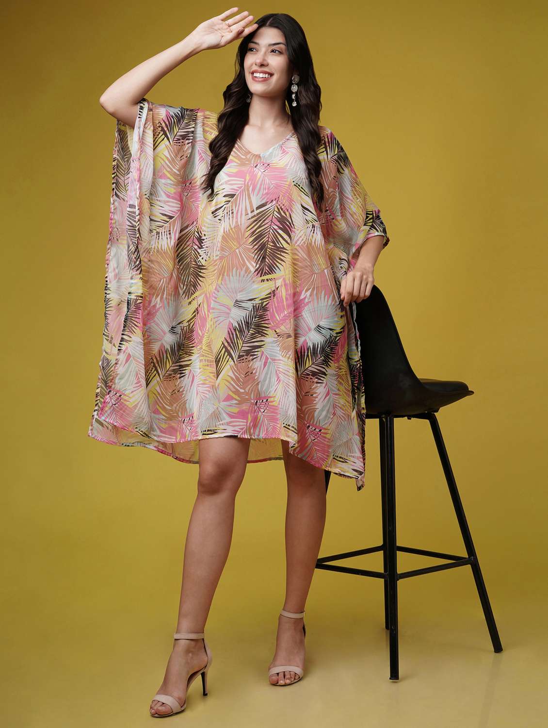 women printed kimono sleeve kaftan dresses  - 22004563 -  Standard Image - 5