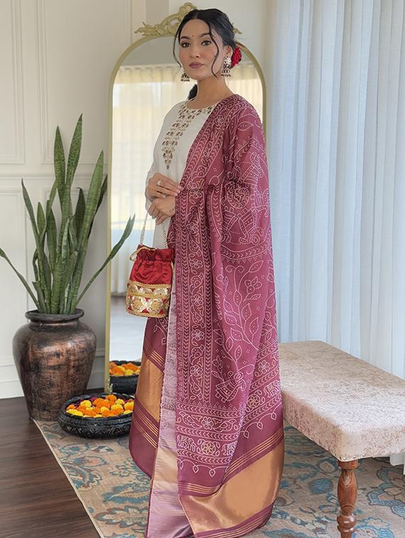 women embroidered three quarter sleeve kurta pant with dupatta set - 22004644 - Standard Image - 3