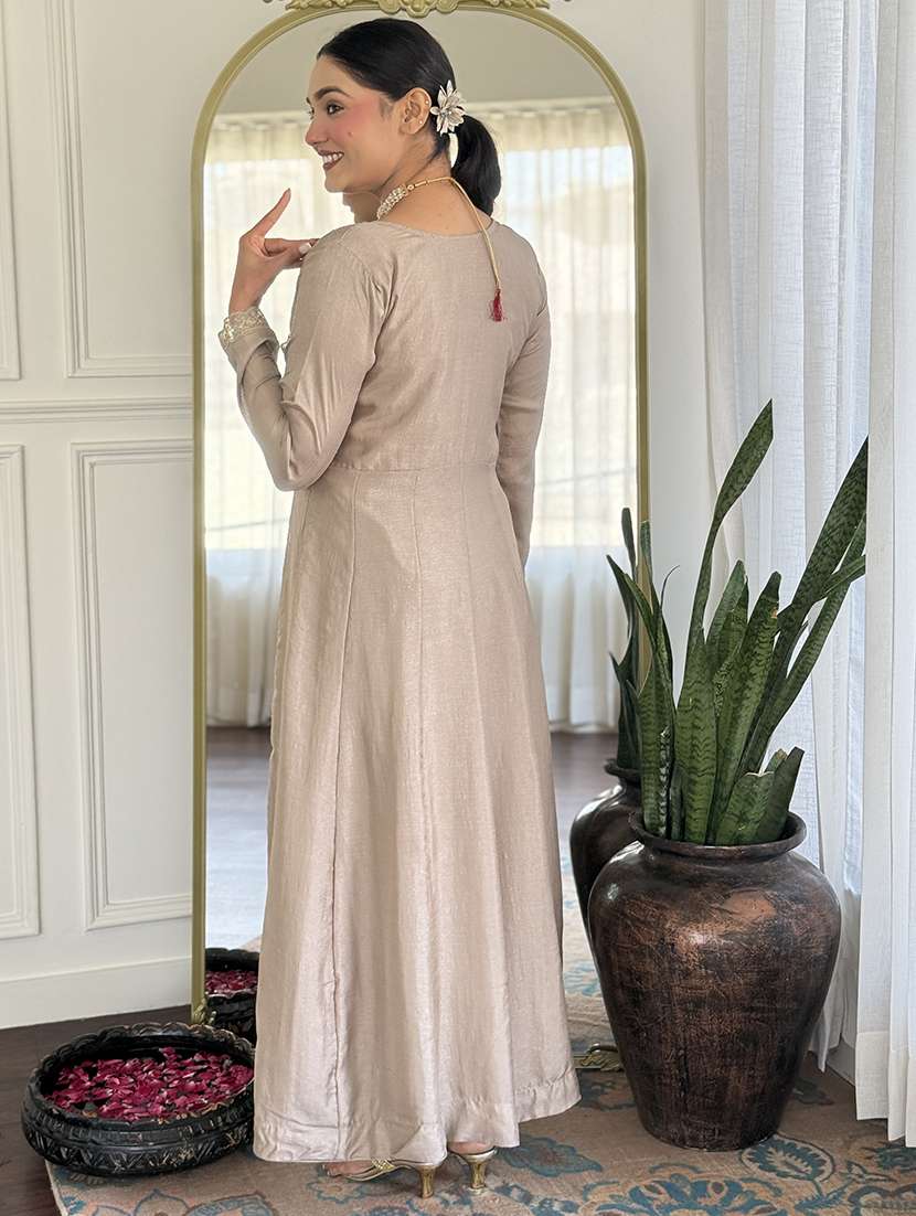 women embroidered long sleeve anarkali kurta pant with dupatta set - 22004663 - Standard Image - 3