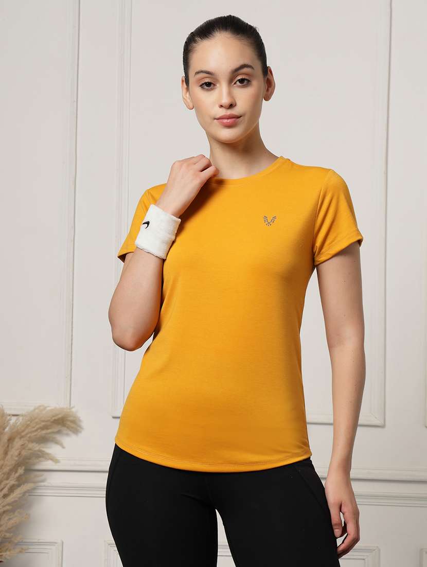 women solid short sleeve slim fit t-shirt - 22004731 -  Zoom Image - 0