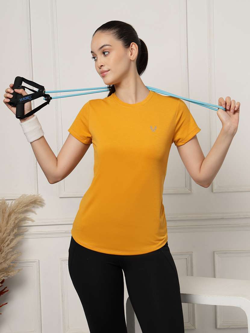 women solid short sleeve slim fit t-shirt - 22004731 -  Standard Image - 3