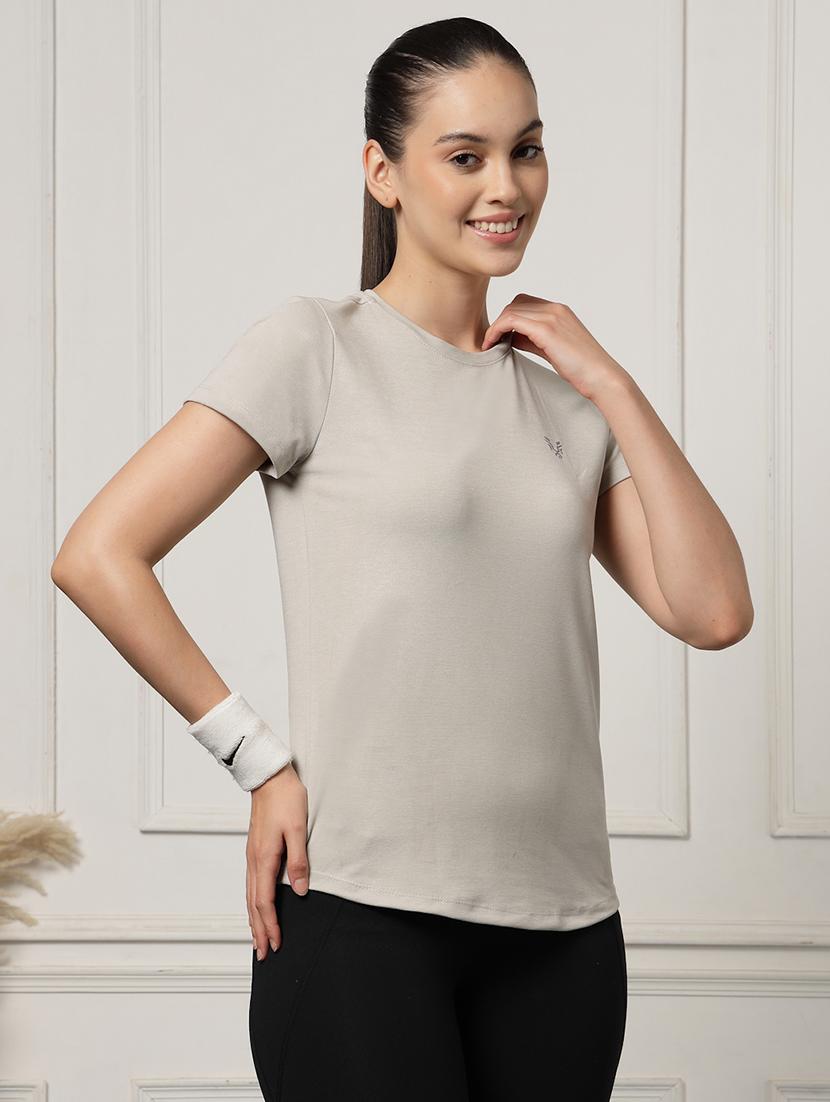 grey melange polyester tshirt
