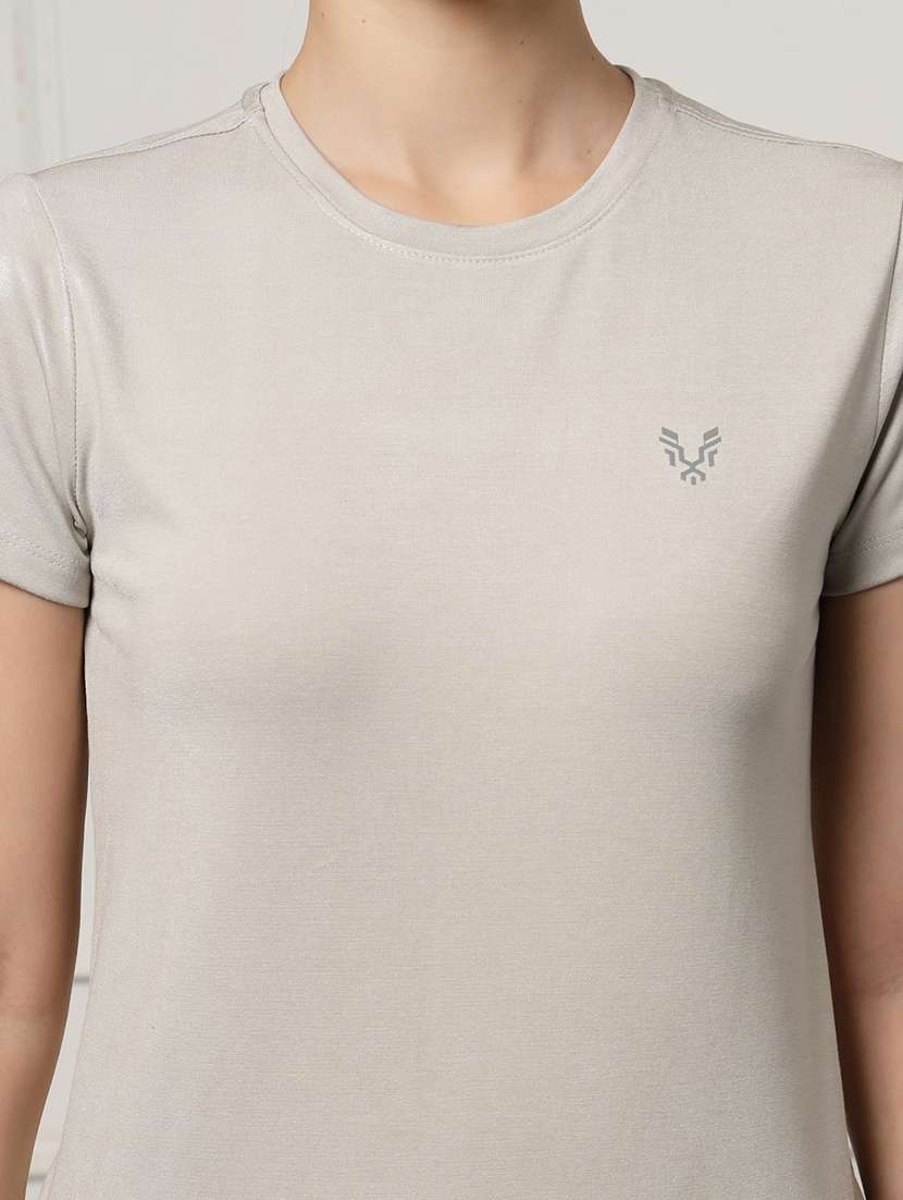 grey melange polyester tshirt - 22004734 -  Standard Image - 3