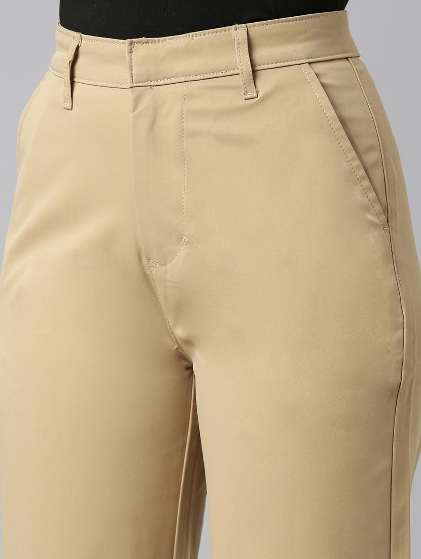 women solid high rise straight trouser - 22004876 - Standard Image - 5