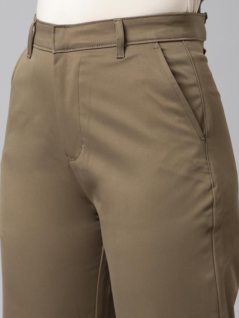 women solid high rise straight trouser - 22004879 - Standard Image - 5