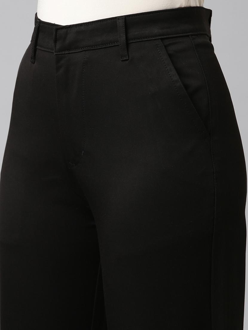 women solid high rise straight trouser - 22004880 - Standard Image - 5
