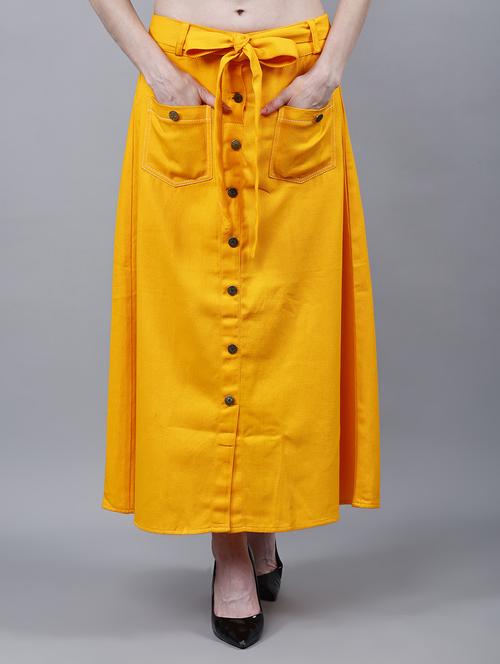 women solid mid rise a-line skirt - 22004899 -  Standard Image - 0