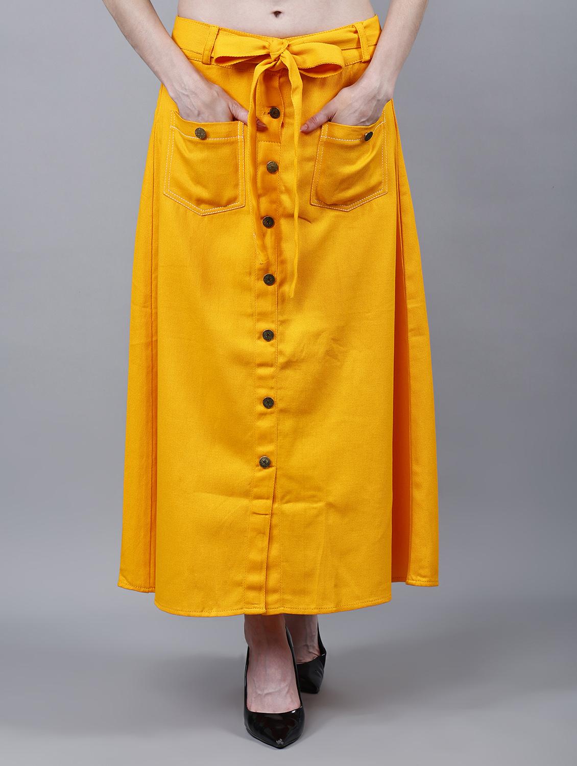 women solid mid rise a-line skirt - 22004899 -  Zoom Image - 0