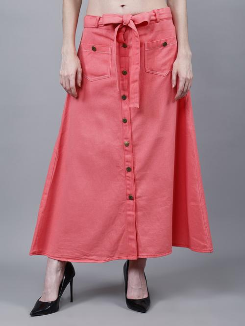 women solid mid rise a-line skirt - 22004901 -  Standard Image - 0