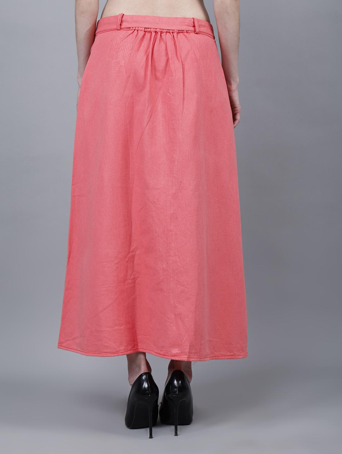 women solid mid rise a-line skirt - 22004901 - Standard Image - 3