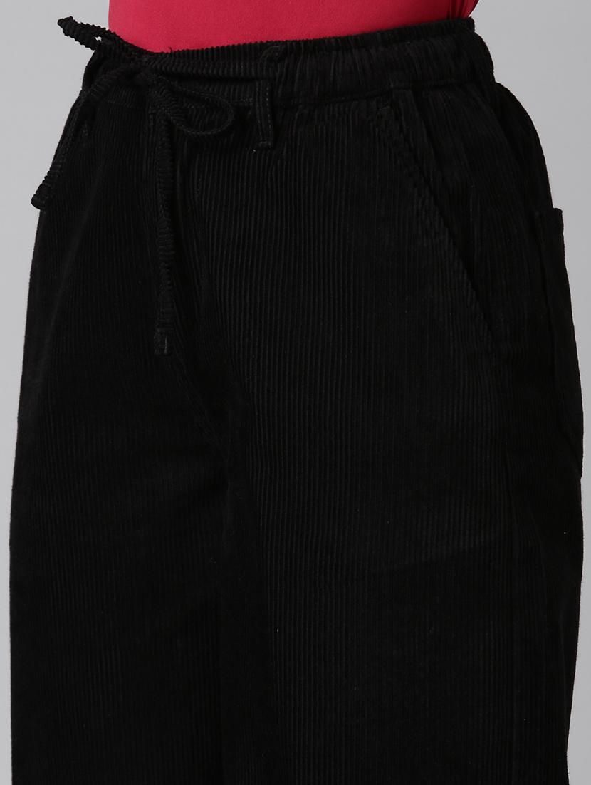 women solid high rise relaxed fit peg trouser - 22004924 - Standard Image - 5