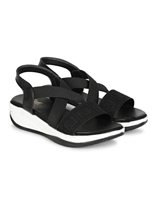 women black back strap platform wedge - 22005017 -  Standard Image - 0