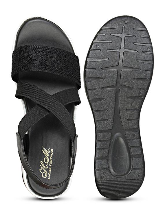 women black back strap platform wedge - 22005017 - Standard Image - 3