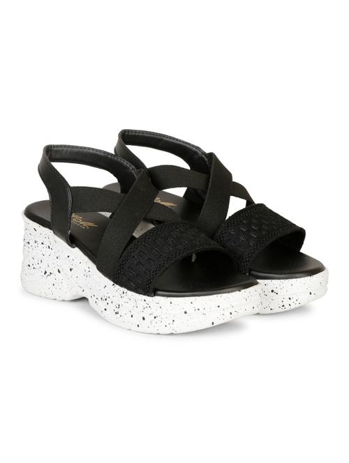 women black back strap platform wedge - 22005021 -  Standard Image - 0