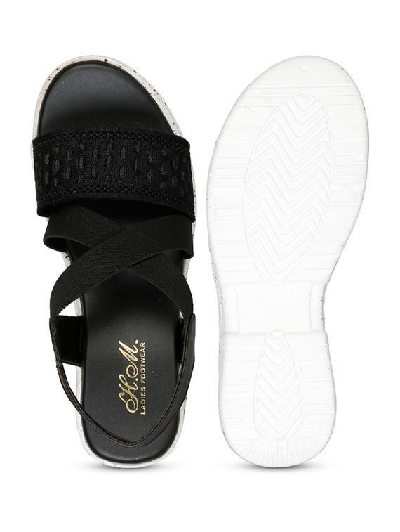 women black back strap platform wedge - 22005021 - Standard Image - 3