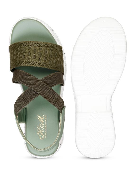 women solid back strap platform wedge - 22005025 - Standard Image - 3
