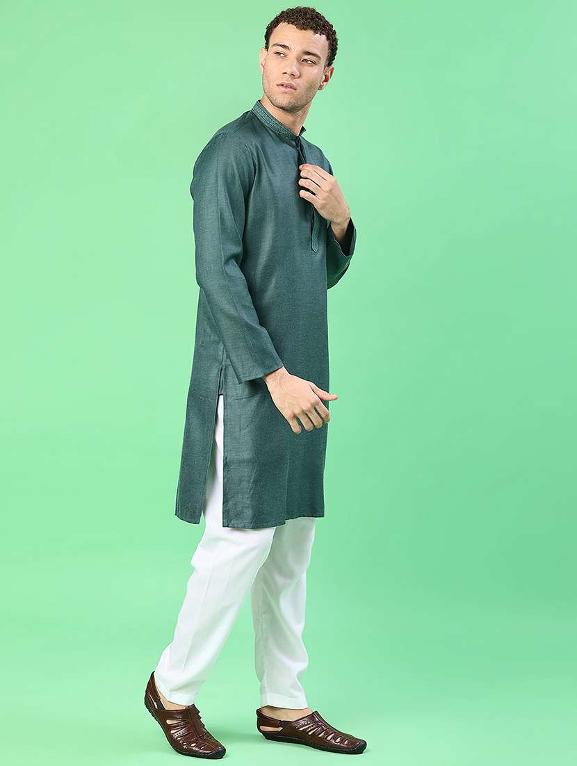 men long sleeve kurta and pyjama set - 22005048 -  Standard Image - 3