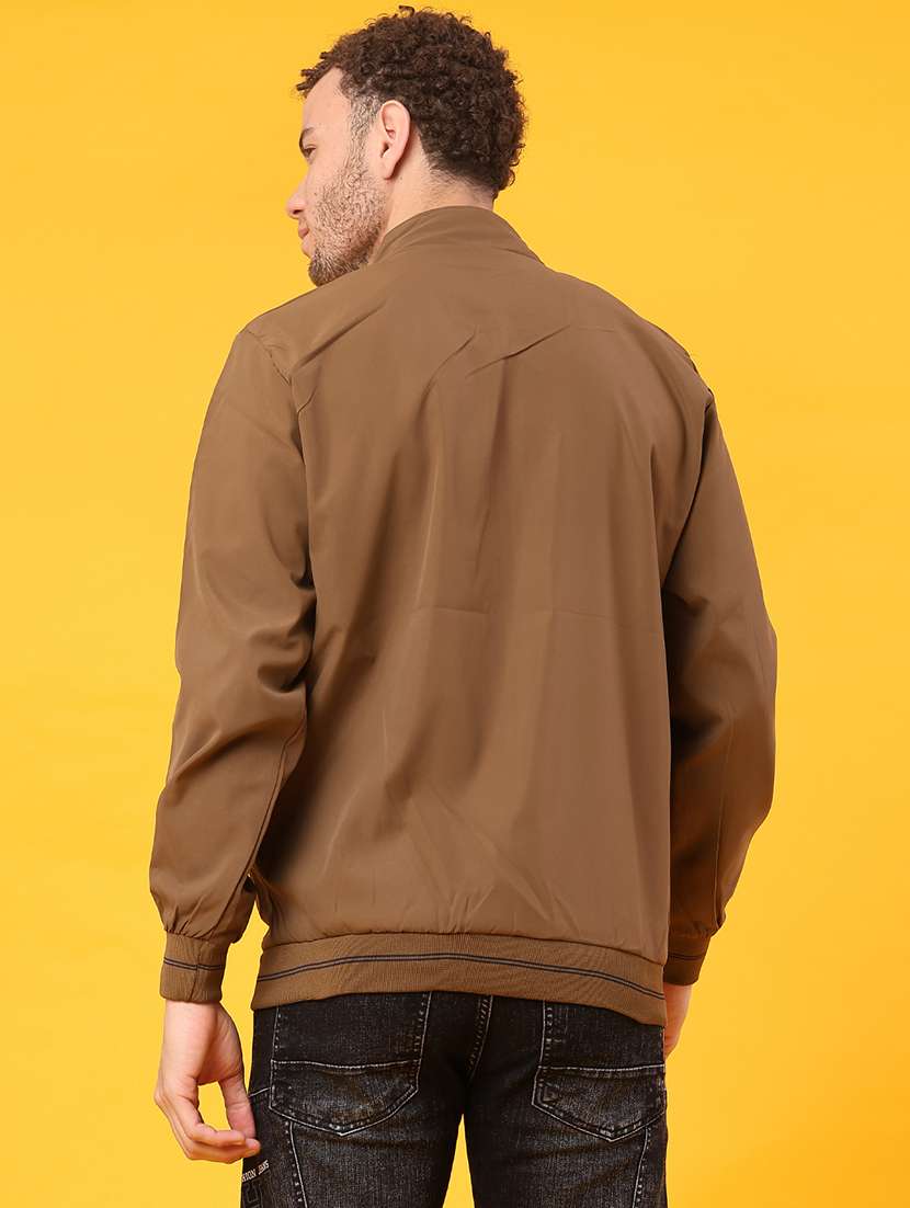 men solid long sleeve bomber jacket - 22005057 -  Standard Image - 3