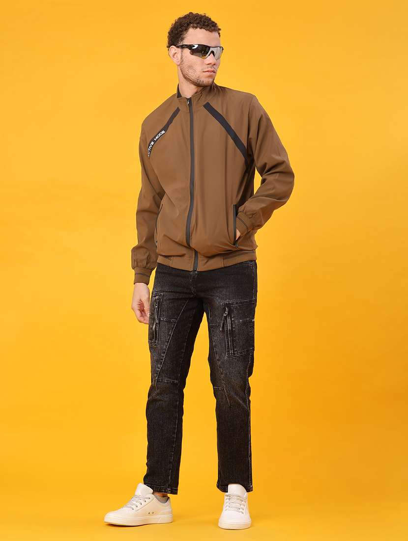 men solid long sleeve bomber jacket - 22005057 -  Standard Image - 5