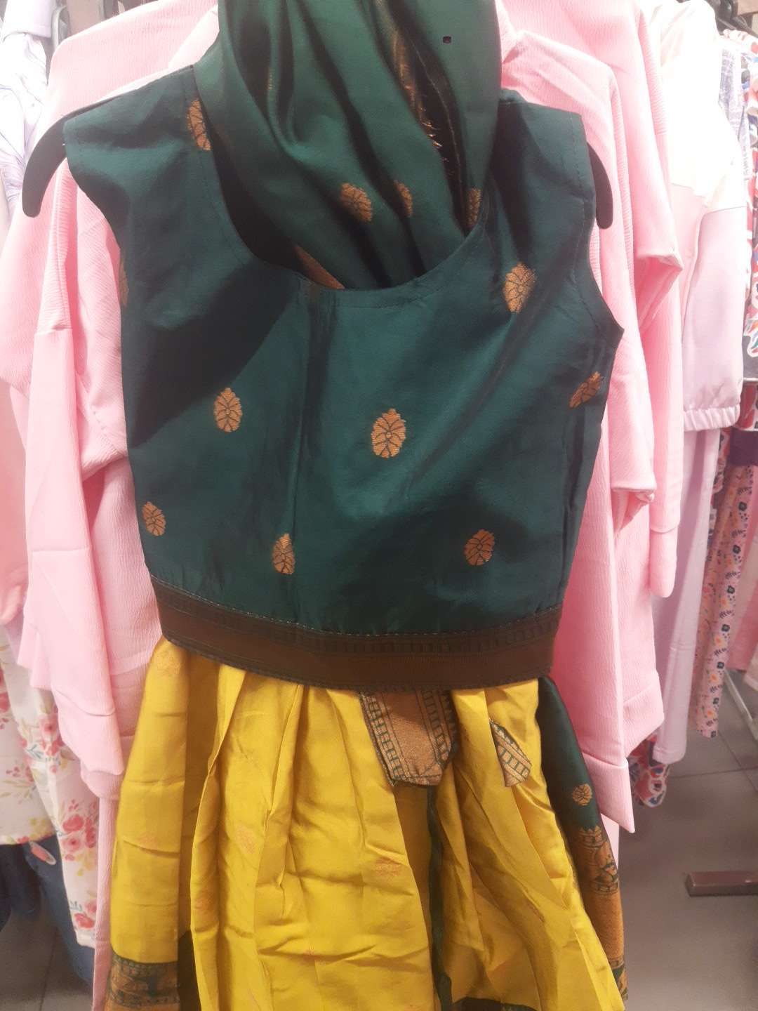 yellow jacquard frock - 22005068 -  Zoom Image - 0