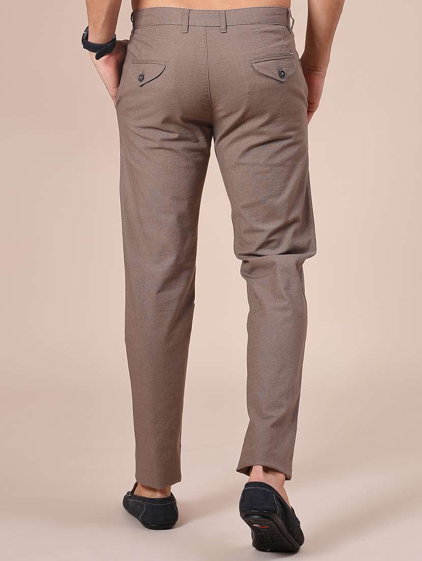 men solid mid rise casual chino - 22005090 - Standard Image - 3