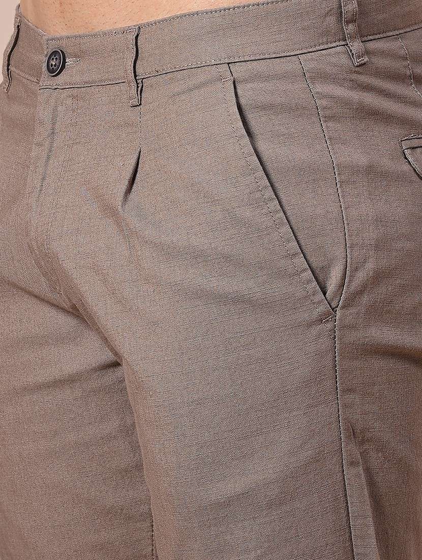 men solid mid rise casual chino - 22005090 - Standard Image - 5