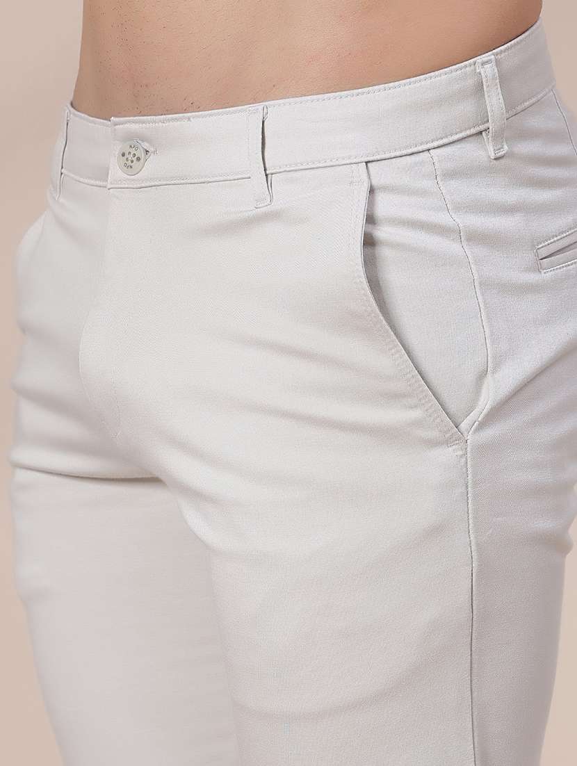 men solid mid rise casual chino - 22005091 -  Standard Image - 5