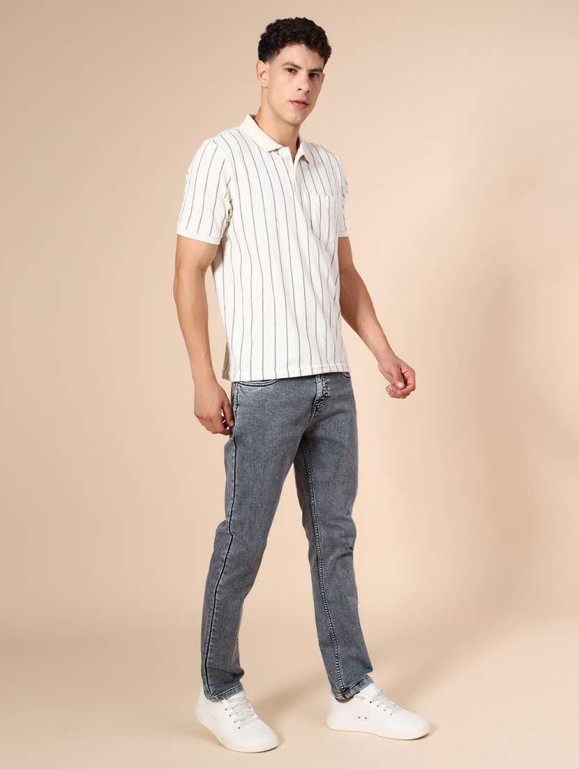 Men Plain Mid Rise Full Length Jean - 22005145 -  Standard Image - 3