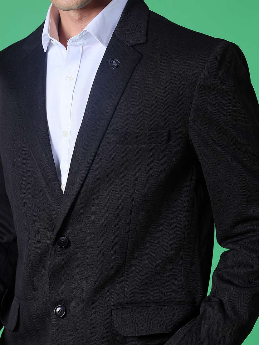 men solid single breasted casual blazer - 22005196 -  Standard Image - 3