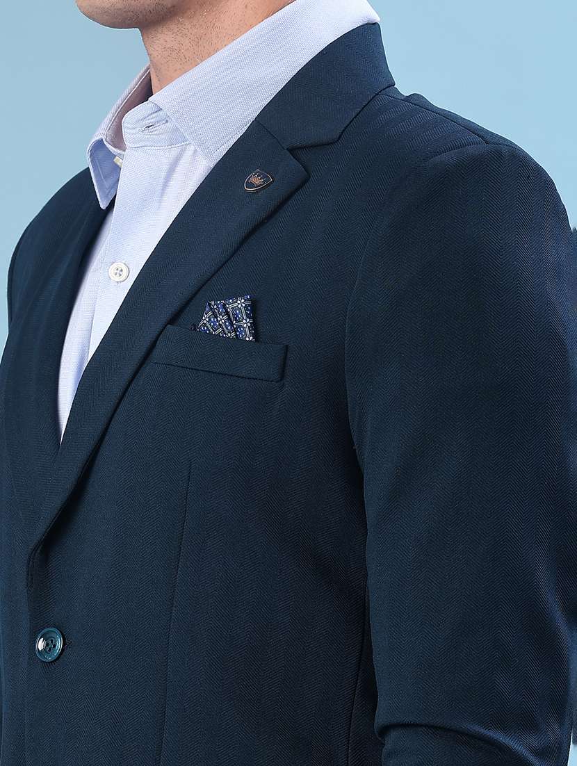 men solid lapel collar single breasted casual blazer - 22005197 -  Standard Image - 5