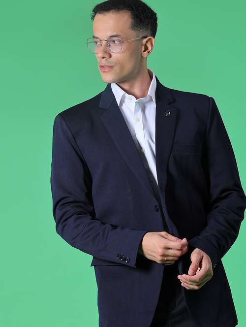 men solid single breasted casual blazer - 22005198 -  Standard Image - 0