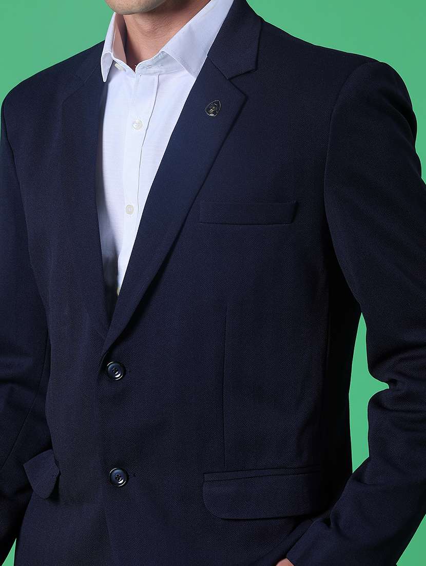 men solid single breasted casual blazer - 22005198 -  Standard Image - 3