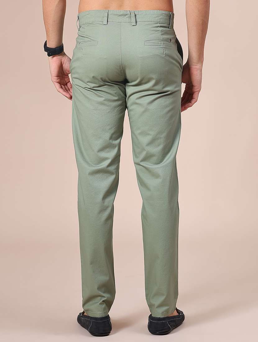 men solid mid rise casual chino - 22005243 -  Standard Image - 3