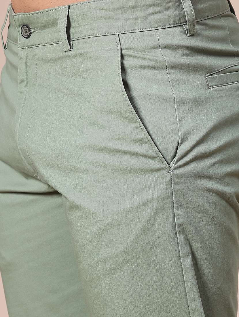 men solid mid rise casual chino - 22005243 -  Standard Image - 5