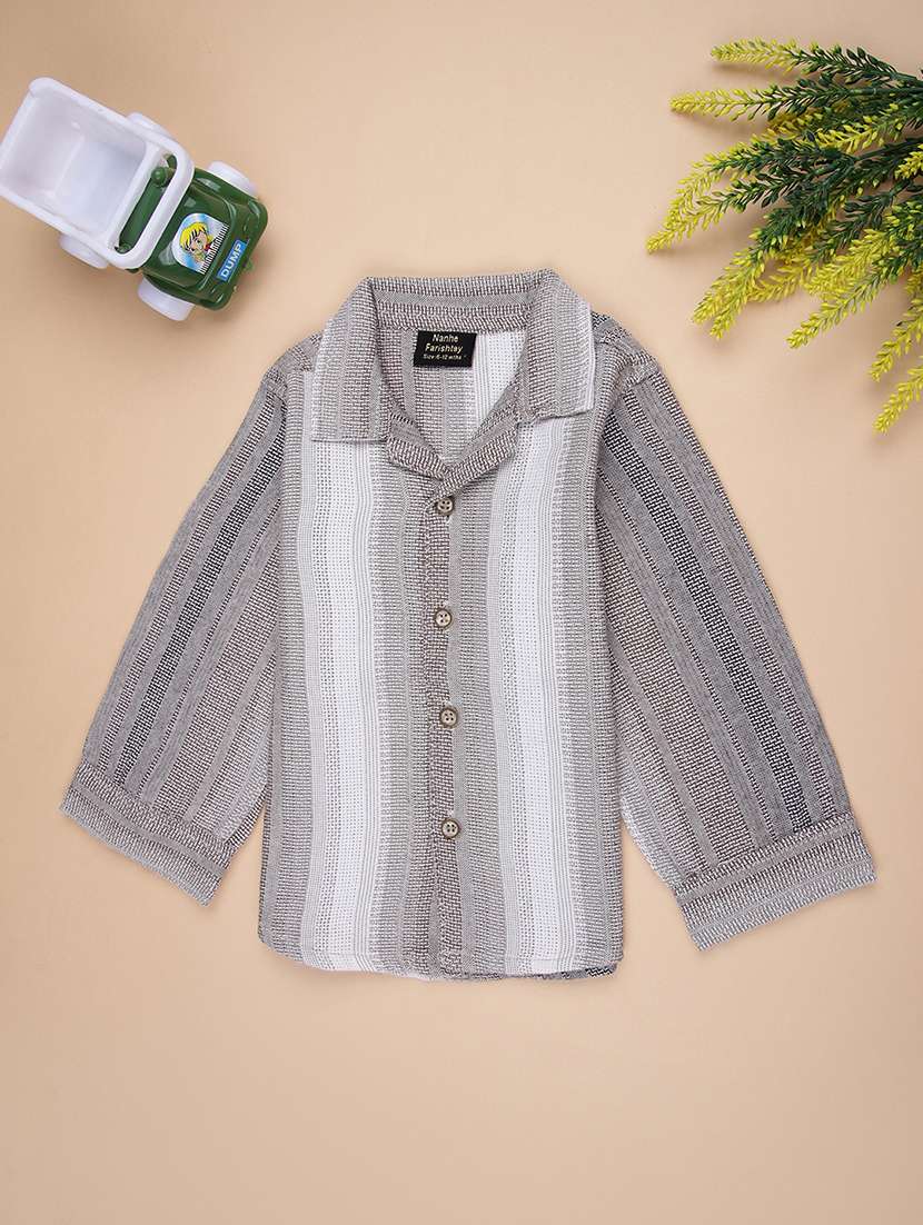 boys self designed collared long sleeve shirt