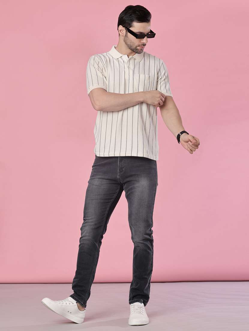 men striped short sleeve regular fit polo t-shirt - 22005386 -  Standard Image - 3