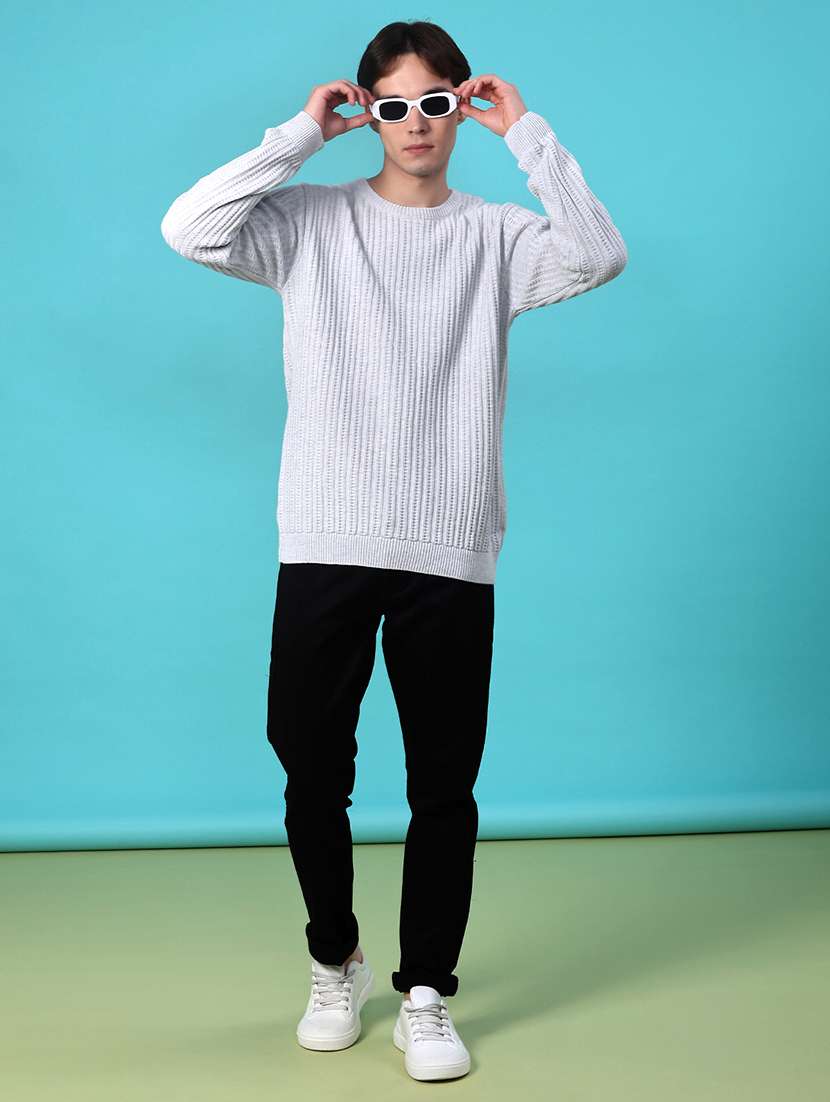 men self design long sleeve regular fit pullover  - 22005418 -  Standard Image - 5